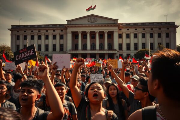 Aksi Demonstrasi Mahasiswa di Depan Gedung DPR