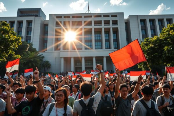 Aksi Demonstrasi Mahasiswa di Depan Gedung DPR