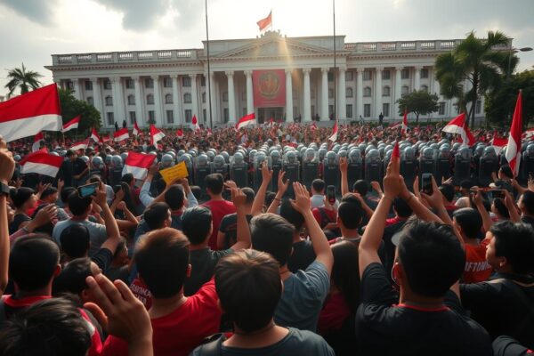 Aksi Demonstrasi Mahasiswa di Depan Gedung DPR
